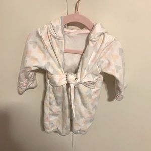 Baby bathrobe with hearts